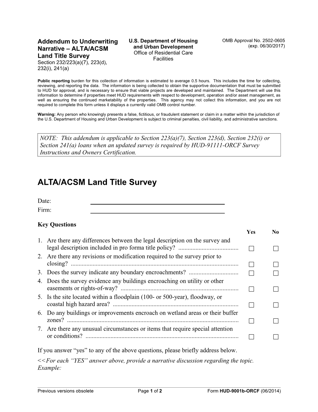 ALTA/ACSM Land Title Survey