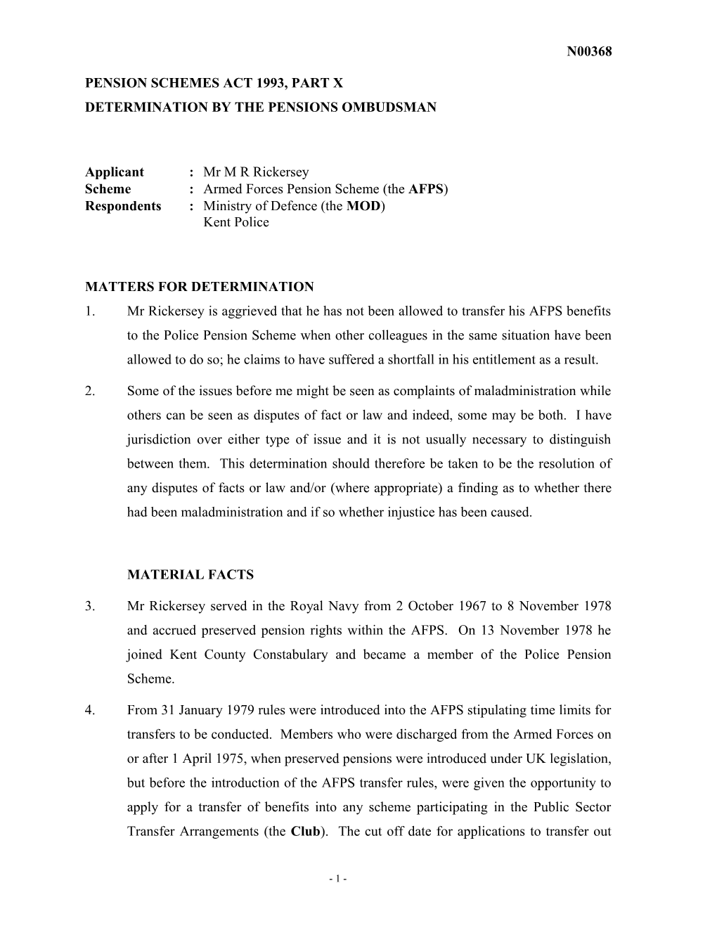 Pension Schemes Act 1993, Part X s49