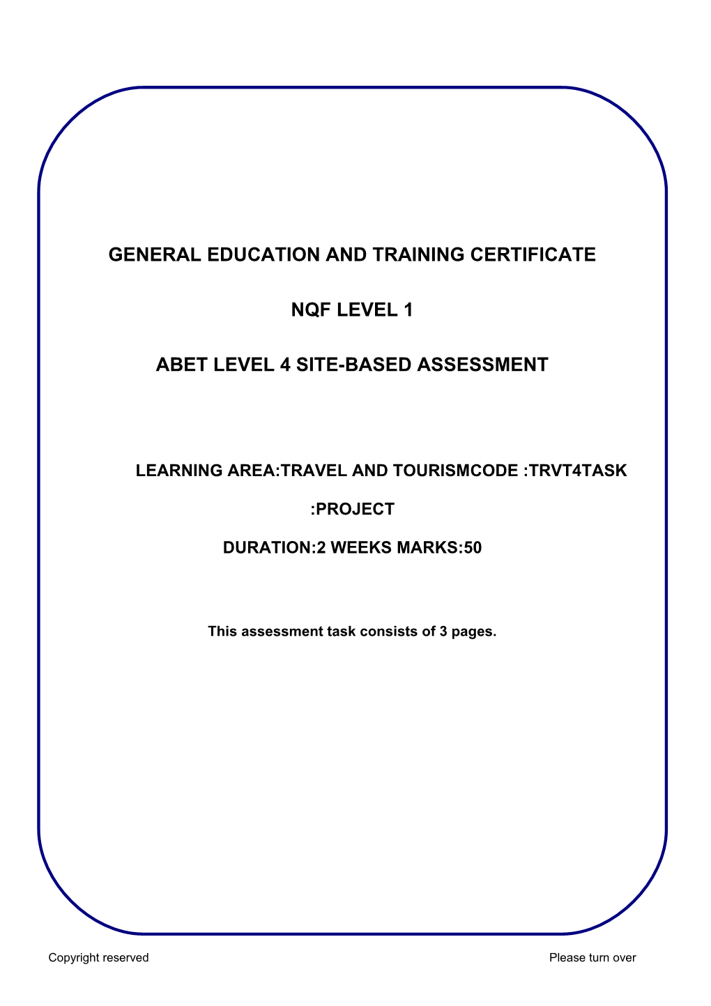 Abet Level 4 Summative Assessment