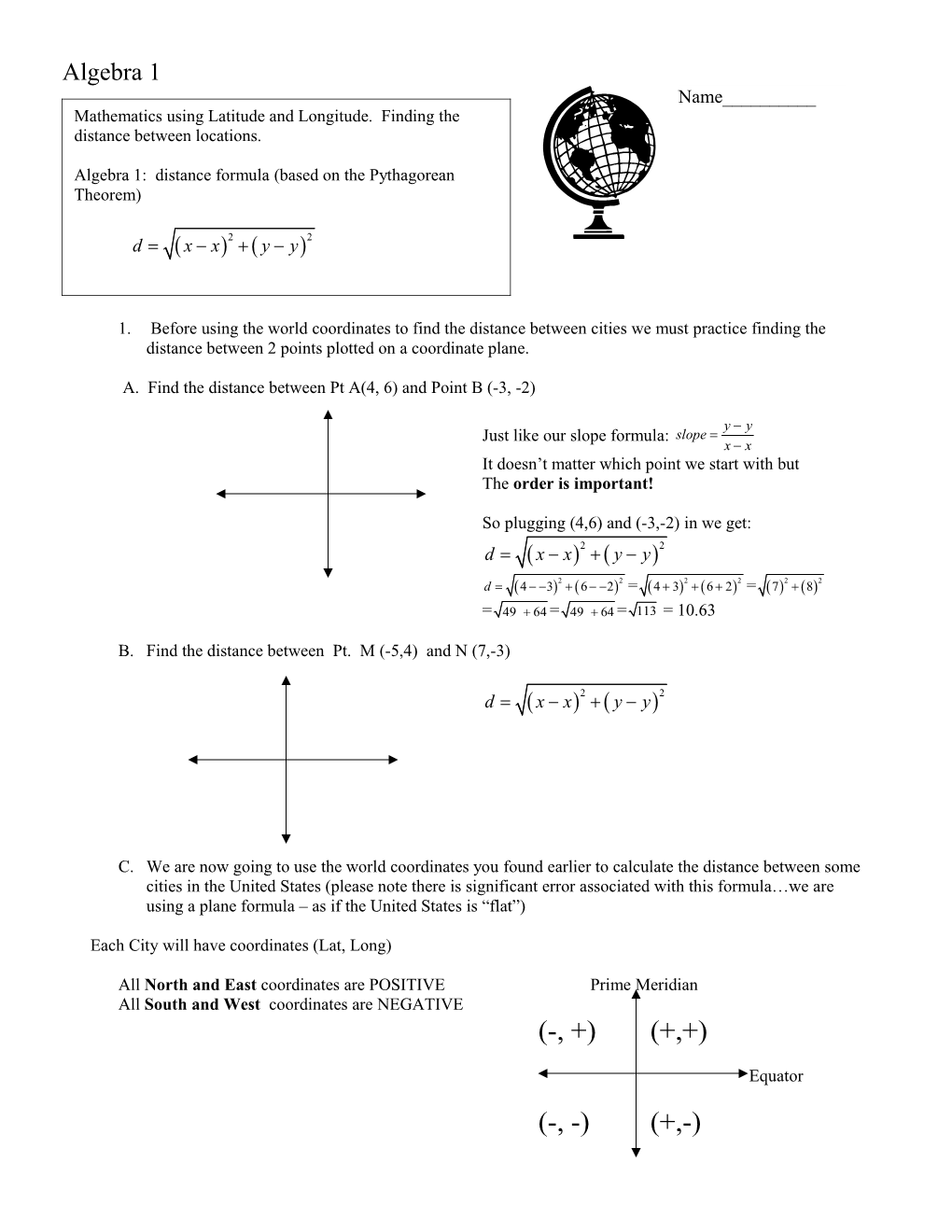 The Distance Formula