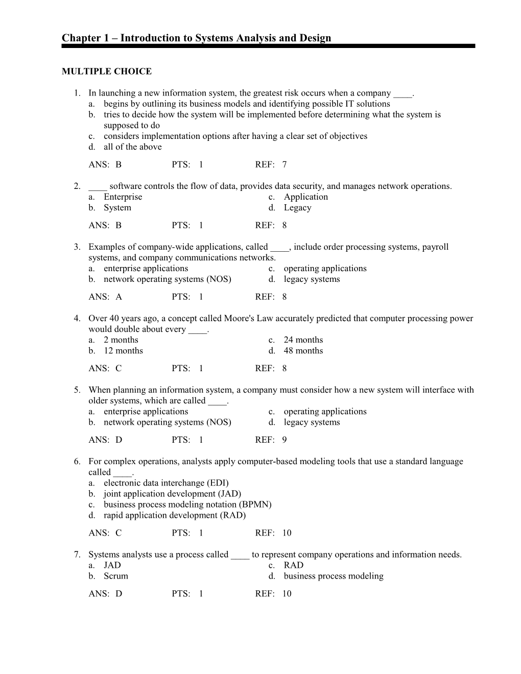 Chapter 1 Introduction to Systems Analysis and Design