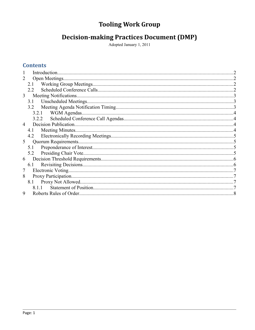 Committee Decision-Making Practices V1.0