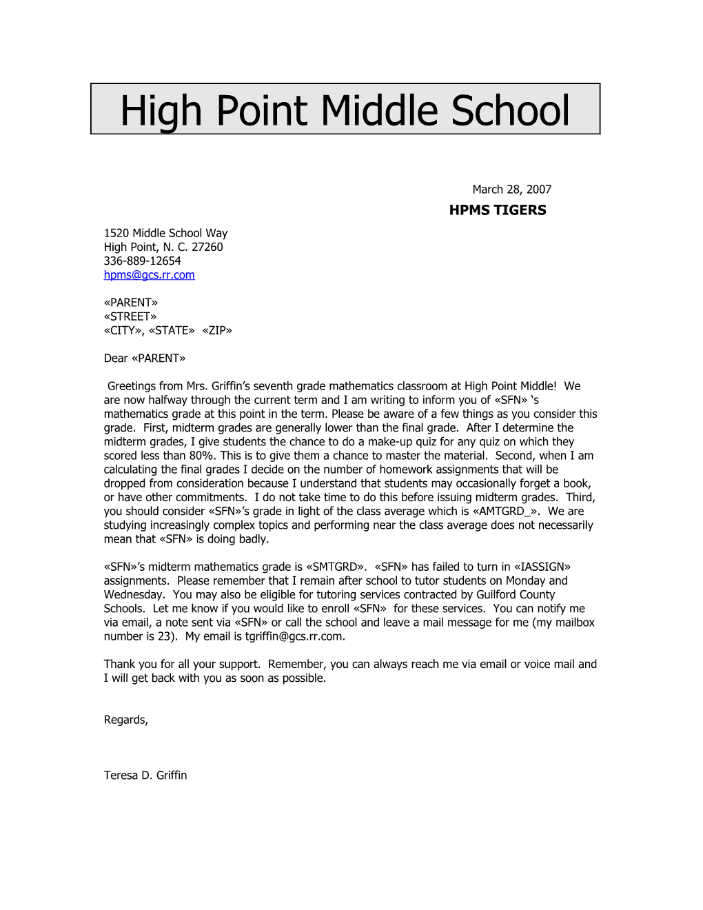 High Point Middle School