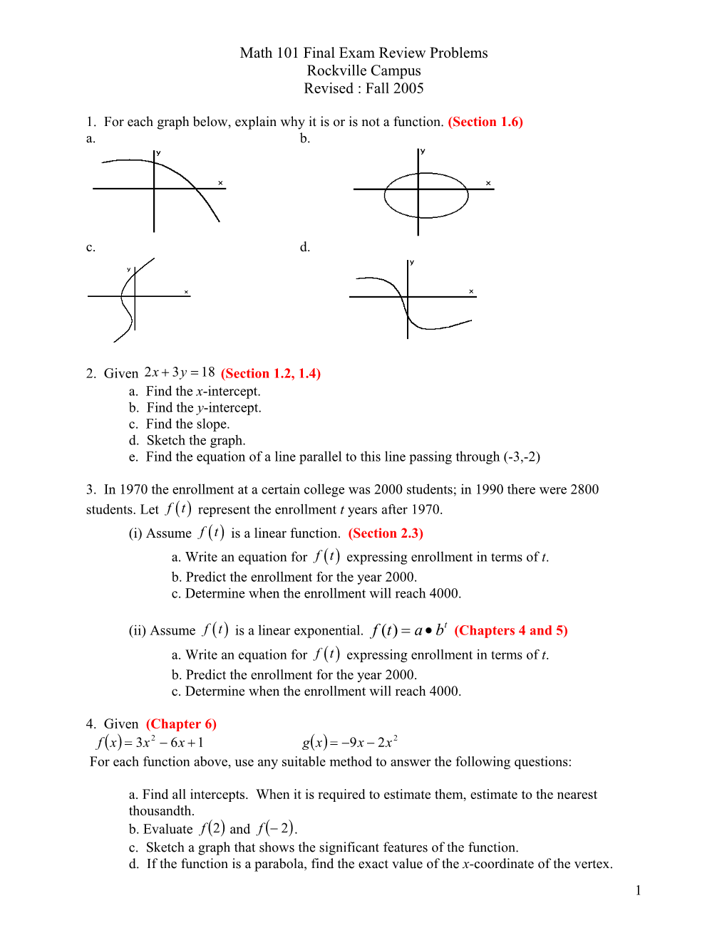 Math 100 Final Exam Review Problems