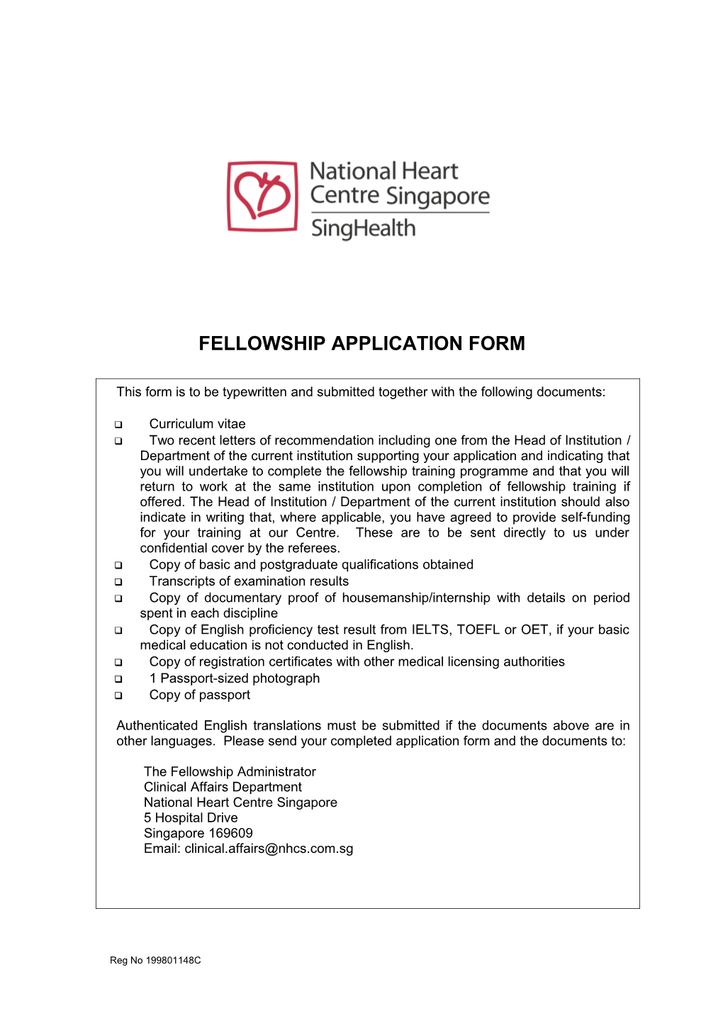 Fellowship Application Form