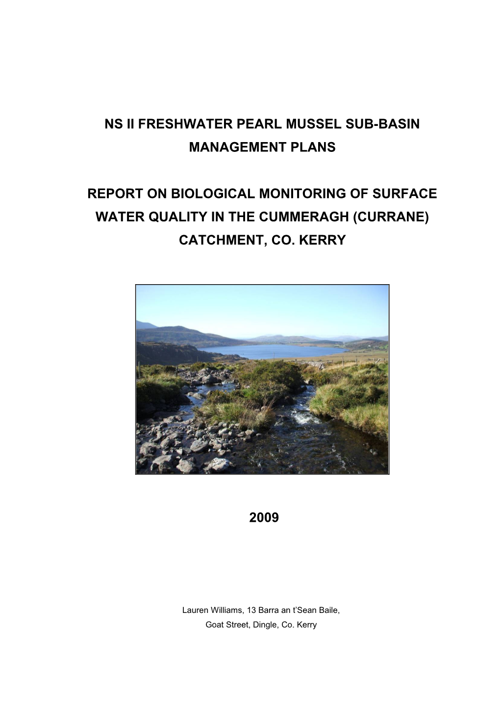 Ns Ii Freshwater Pearl Mussel Sub-Basin Management Plans