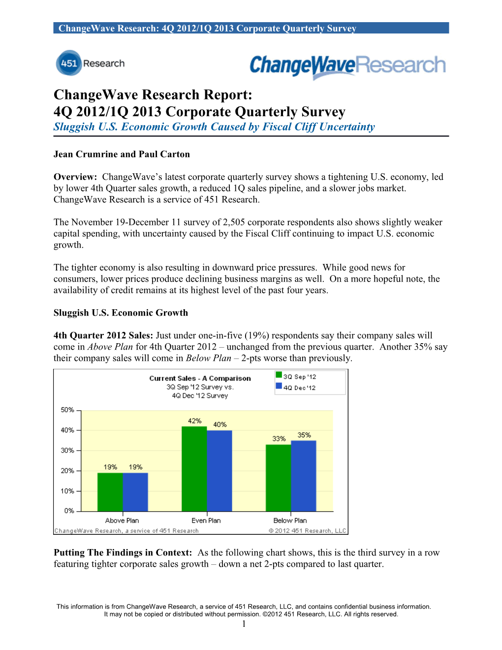 Changewave Research: 4Q 2012/1Q 2013 Corporate Quarterly Survey