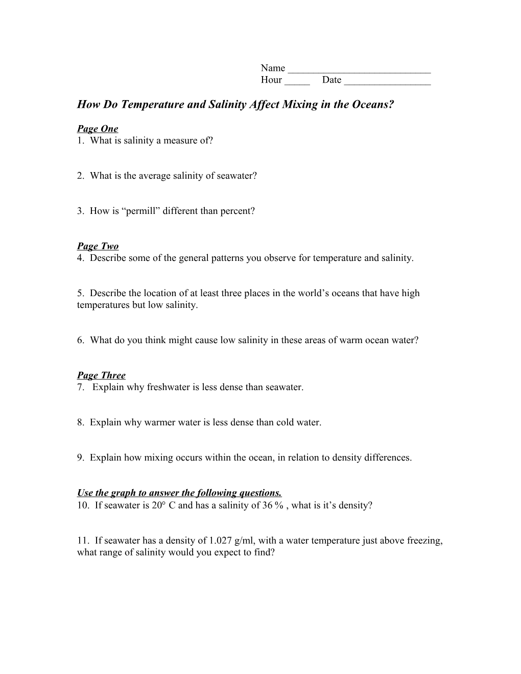 How Do Temperature and Salinity Affect Mixing in the Oceans?