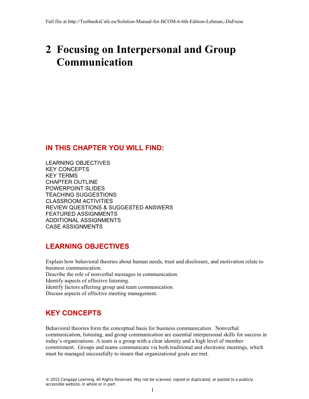 2 Focusing on Interpersonal Communication