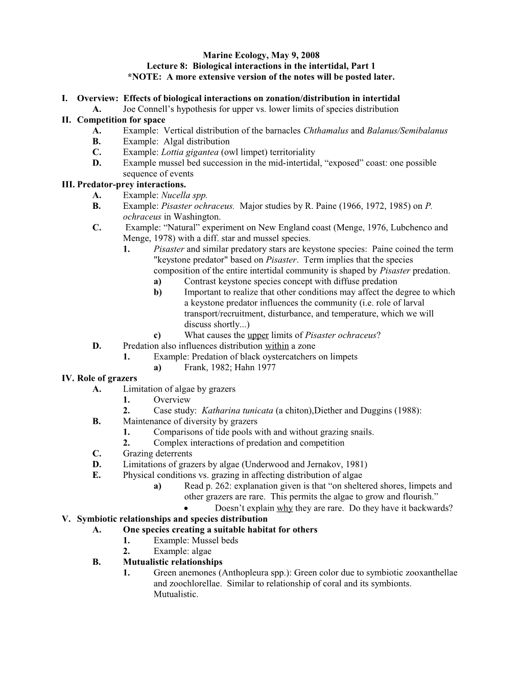 Physical Features of the Marine Environment