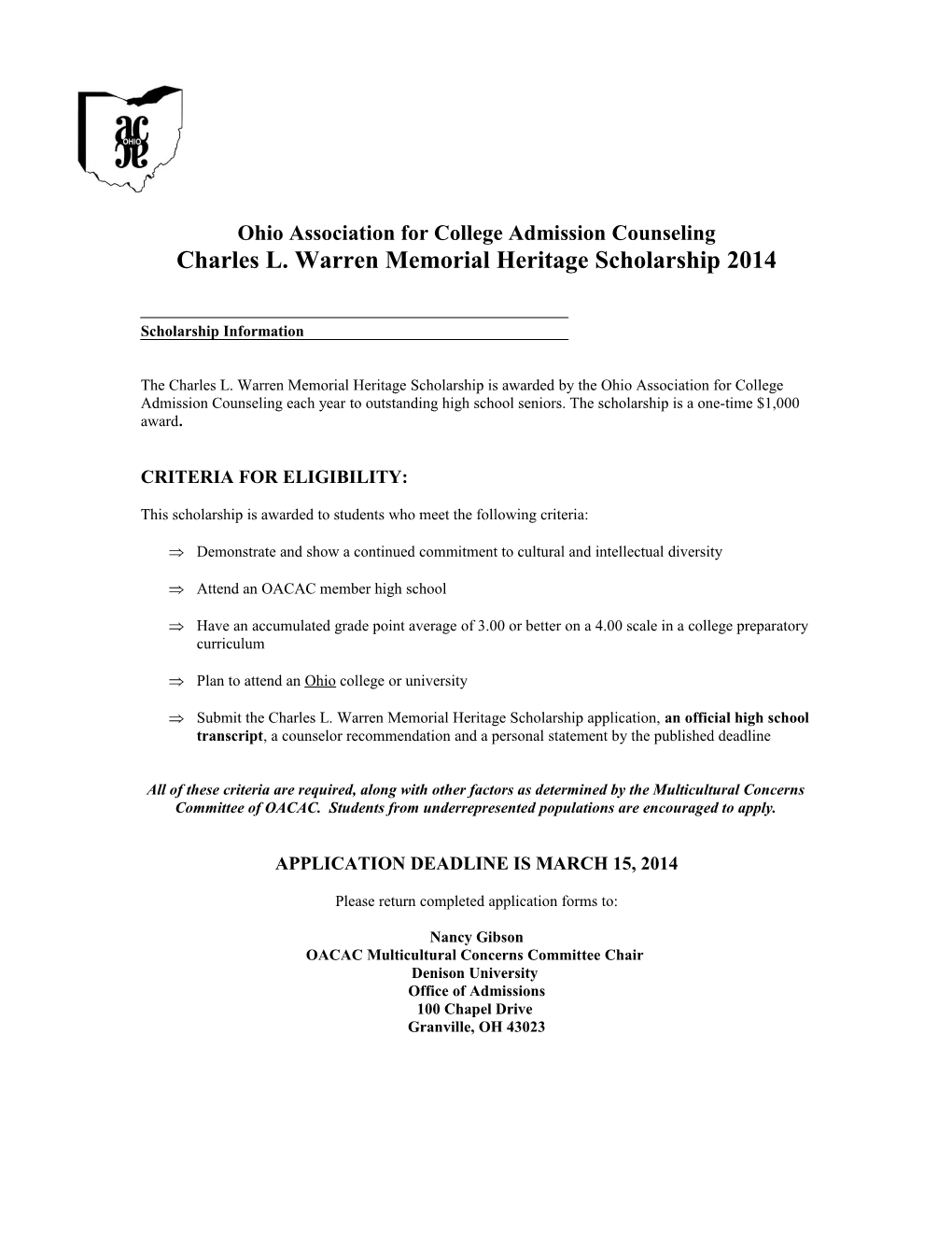 Ohio Association for College Admission Counseling