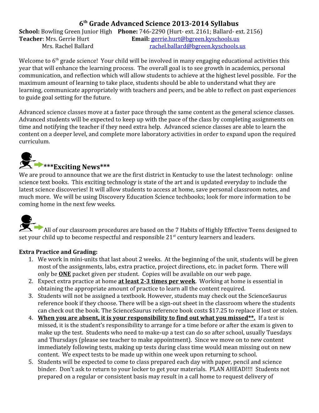 7Th Grade Science 2010-2011 Syllabus