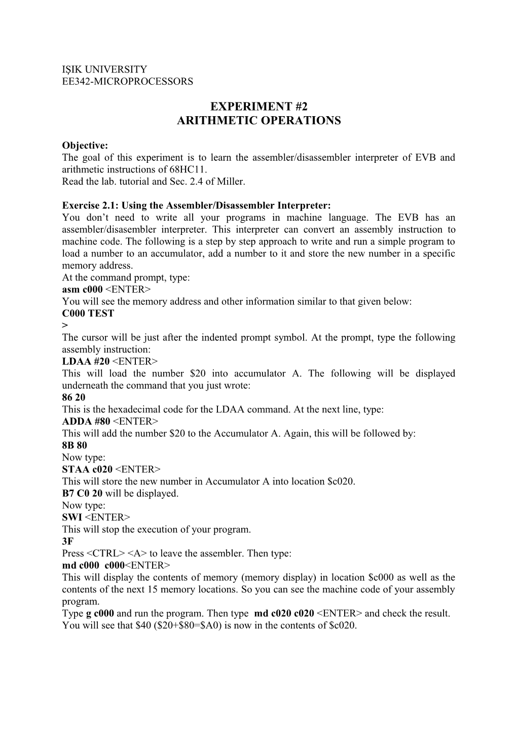 Arithmetic Operations