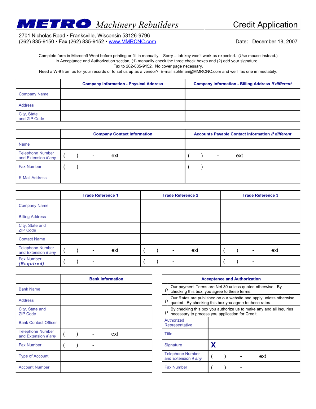 Field Service Request