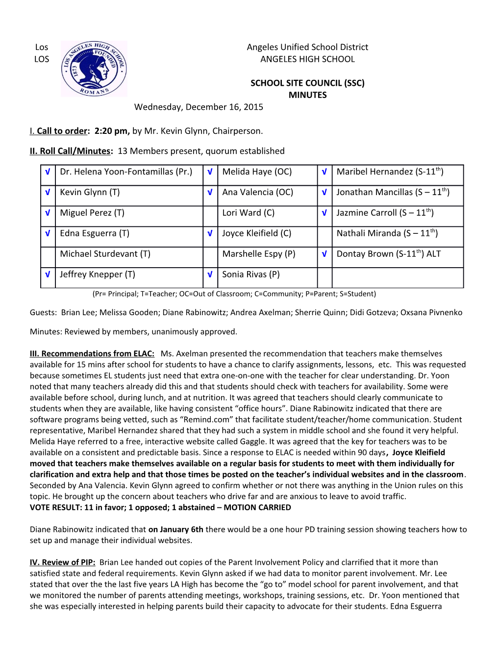 School Site Council (Ssc)