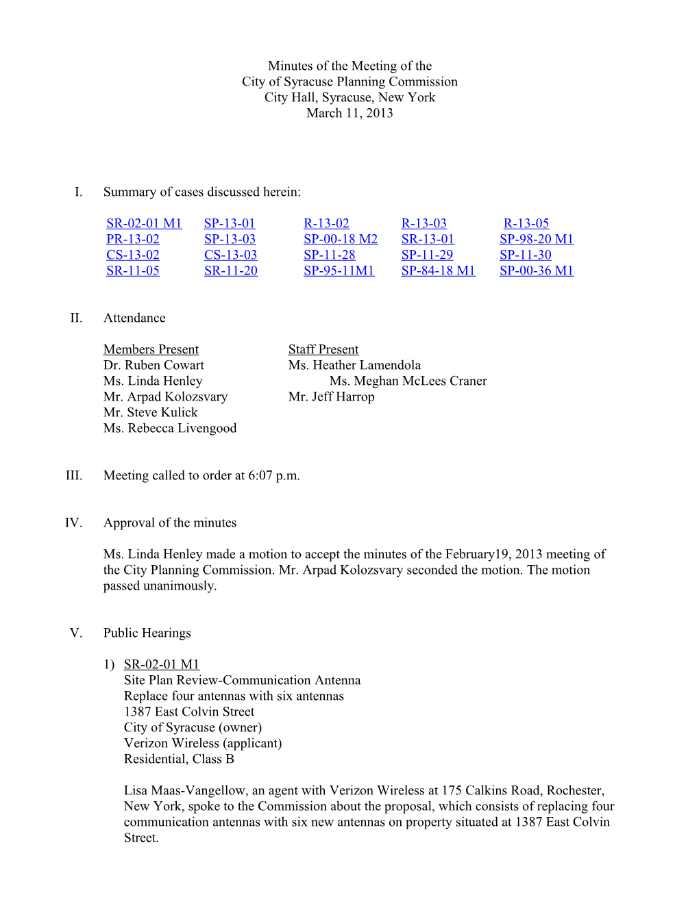 Agenda of the Meeting of Thecity Planning Commission s1