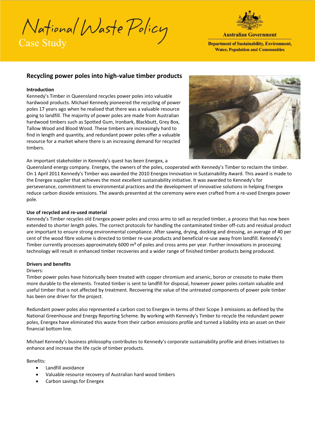 Recycling Power Poles Into High-Value Timber Products