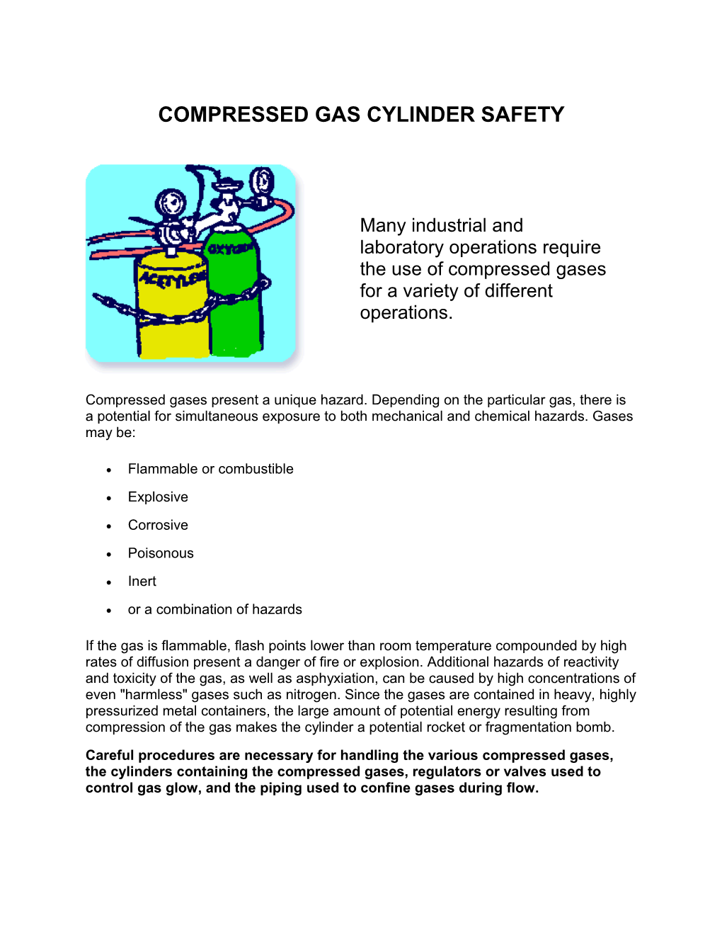 Compressed Gas Cylinder Safety