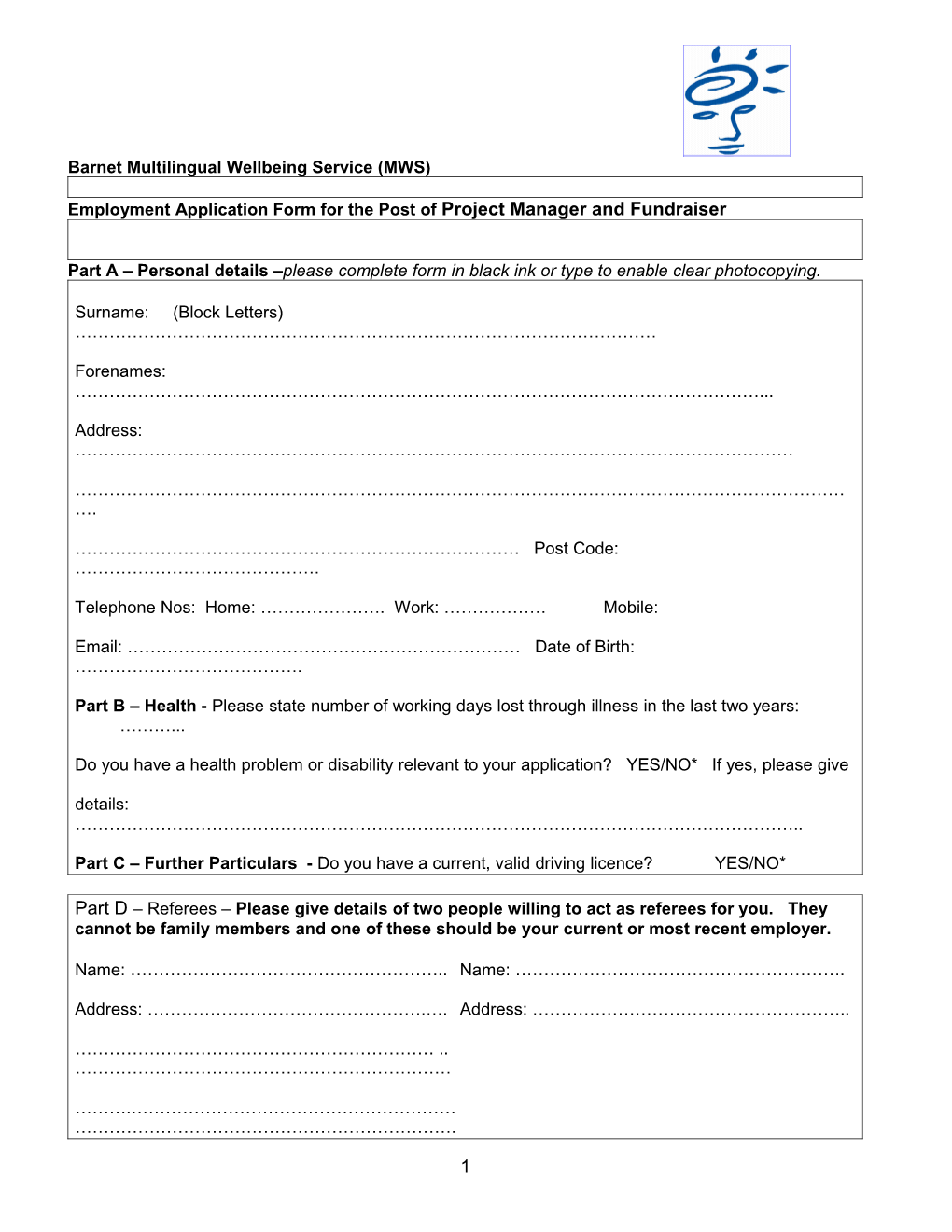 BRS Application Form