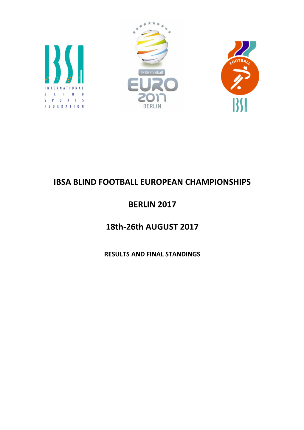 Ibsa Blind Football European Championships