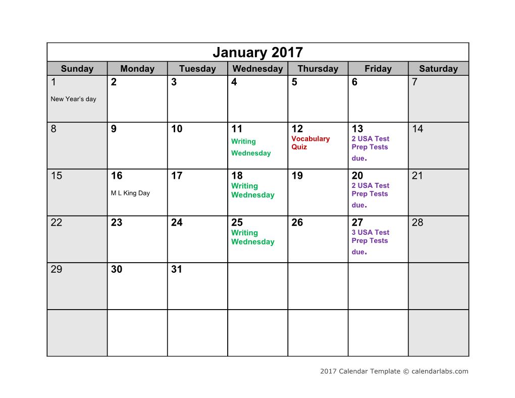 2017 Monthly Calendar - Calendarlabs.Com s2