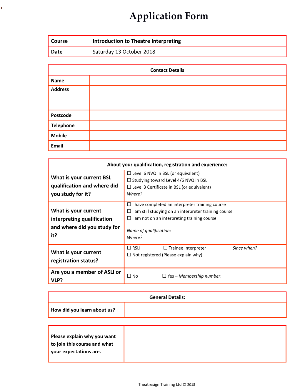 Theatresign Training Ltd