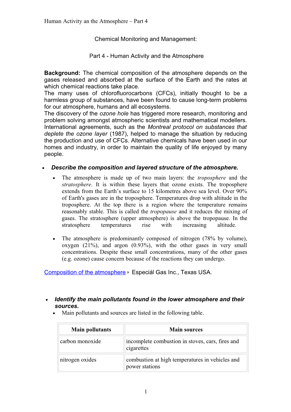 Chemical Monitoring and Management