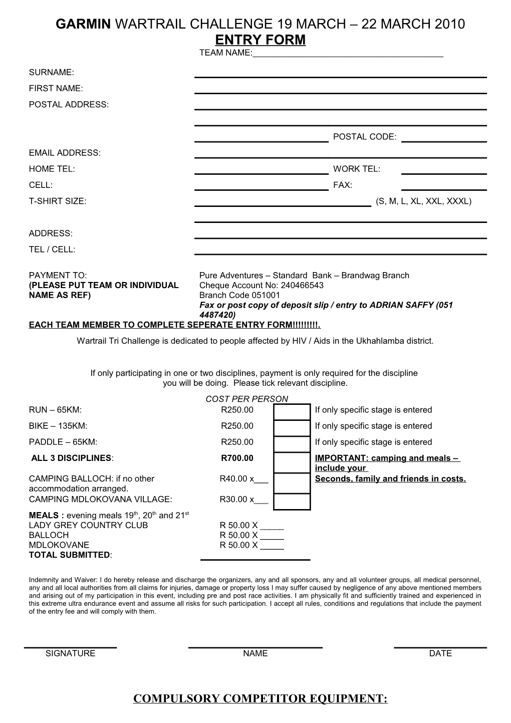 Wartrail Tri Challenge 2004