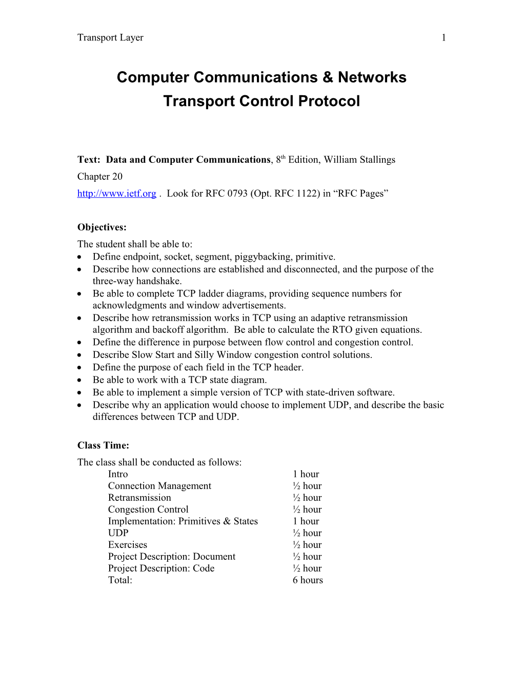 Transport Control Protocol
