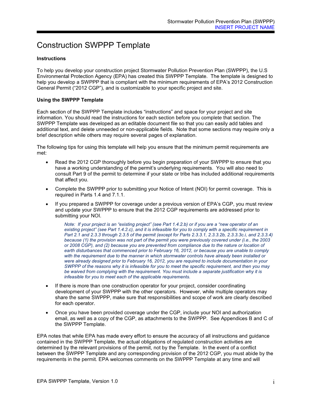 Stormwater Pollution Prevention Plan Template s2