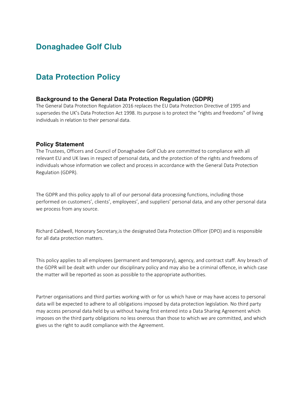 Background to the General Data Protection Regulation (GDPR)