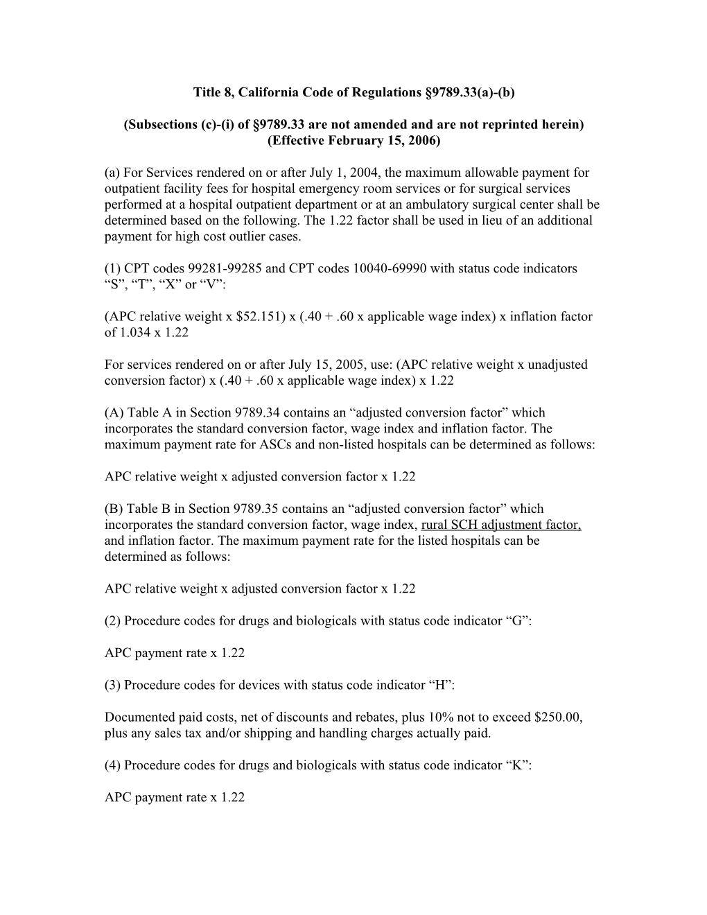 Title 8, California Code of Regulations 9789 s1