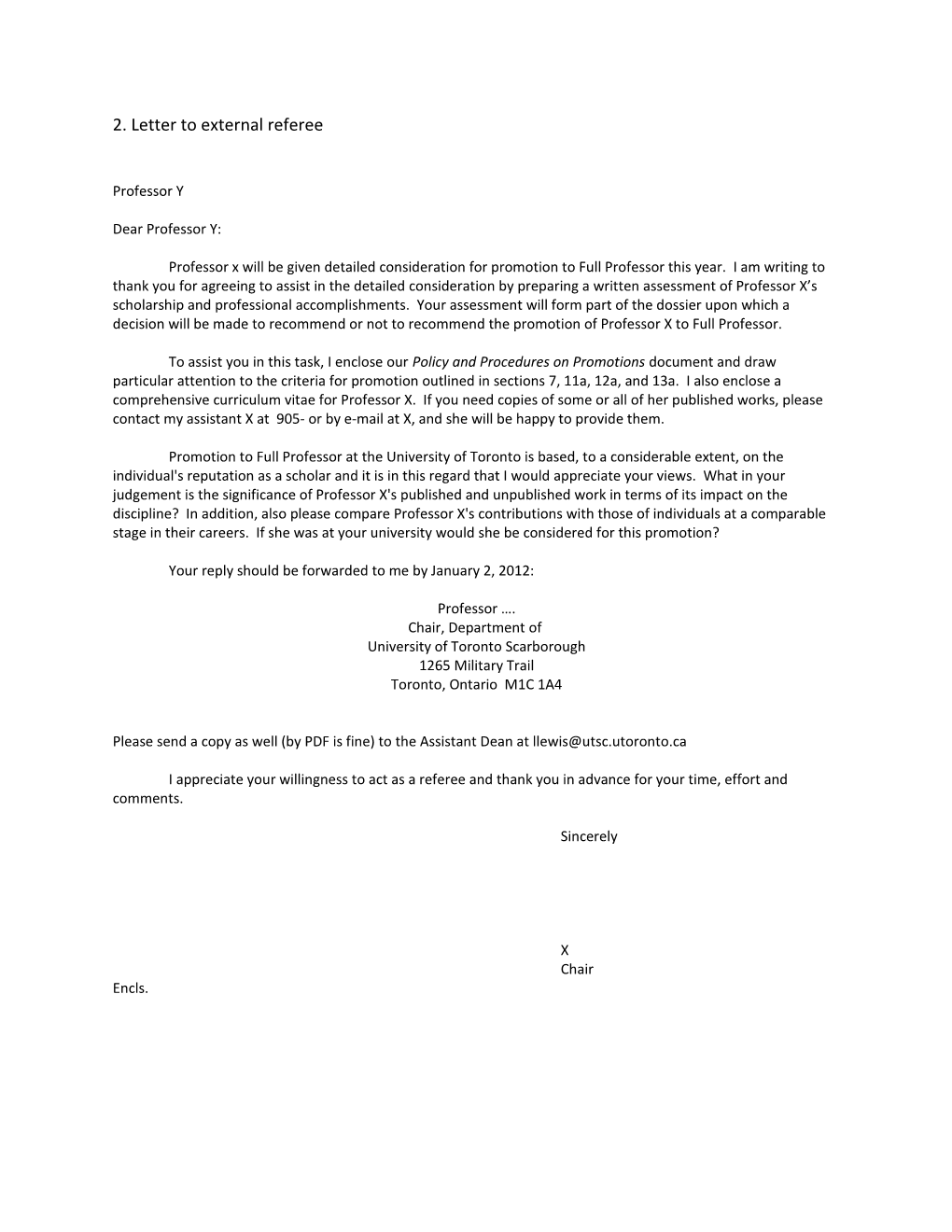 2. Letter to External Referee