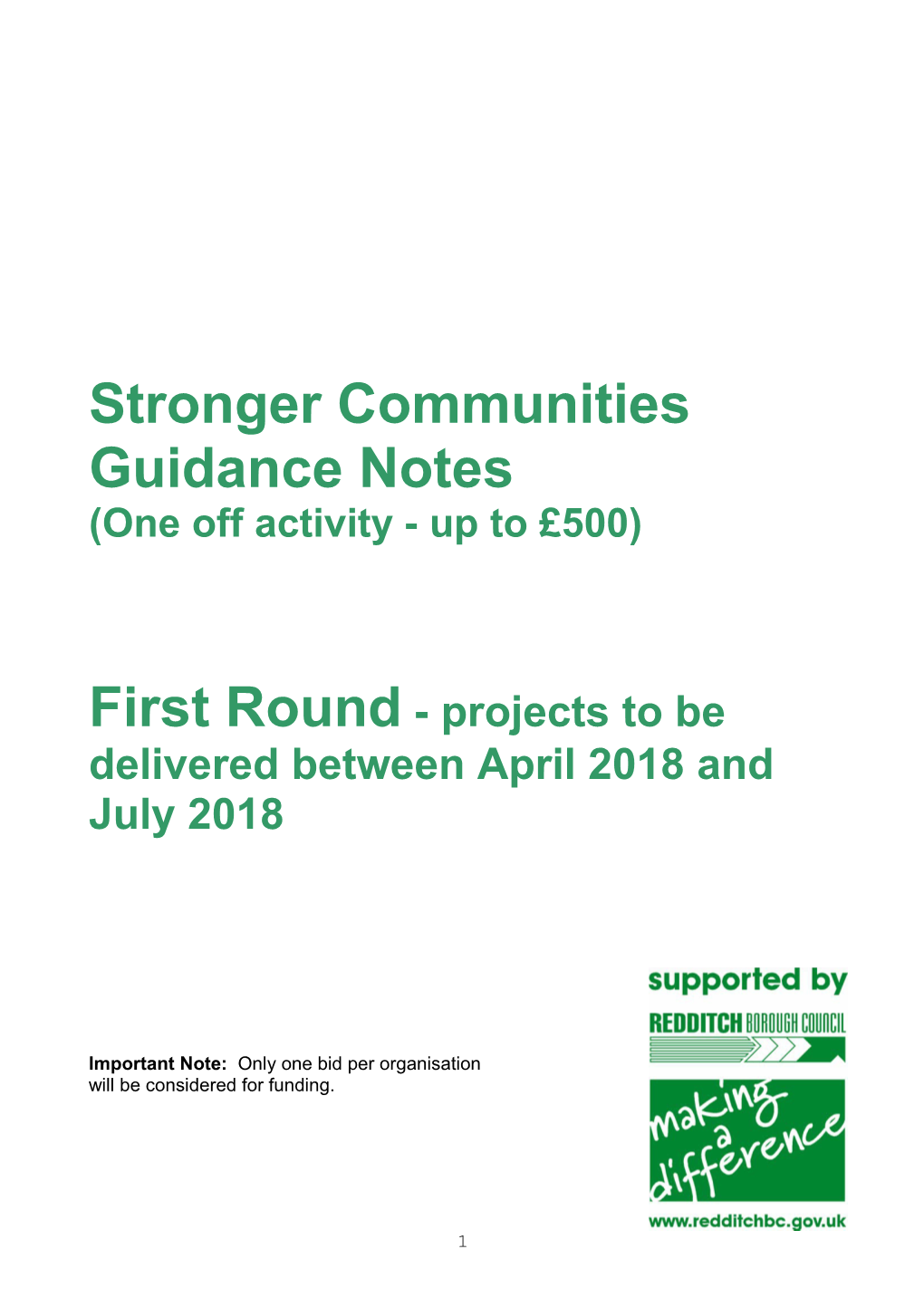 Stronger Communities Guidance Notes