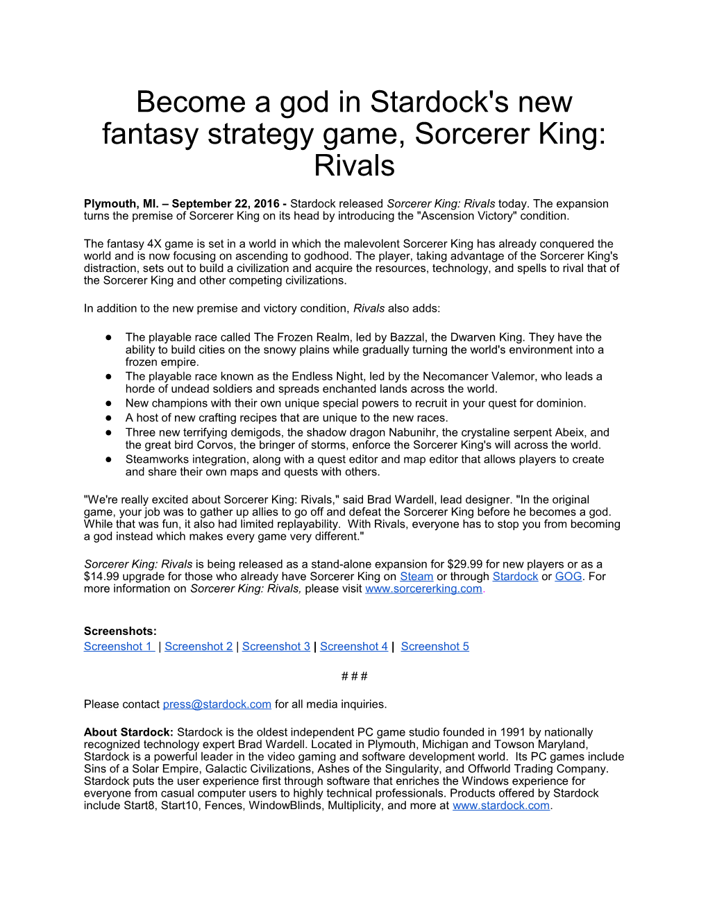 Become a God in Stardock's New Fantasy Strategy Game, Sorcerer King: Rivals