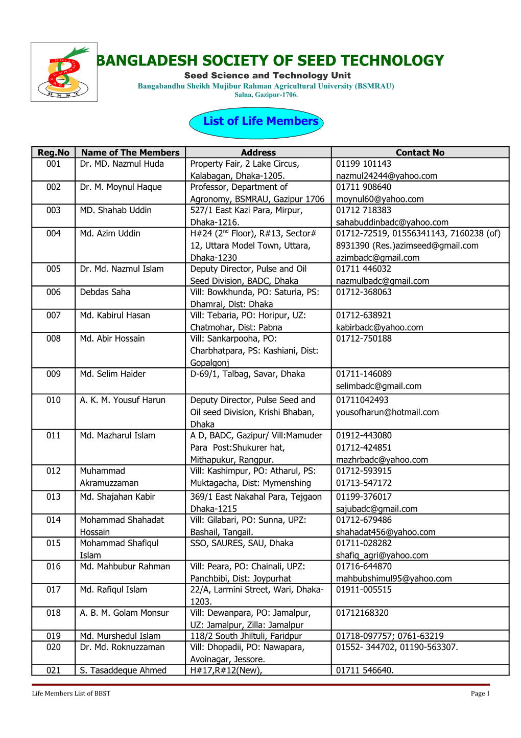 Bangladesh Society of Seed Technology