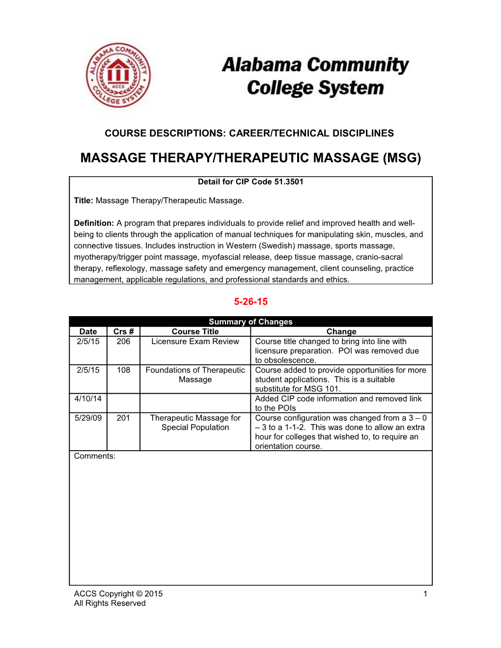 Massage Therapy/Therapeutic Massage (Msg)