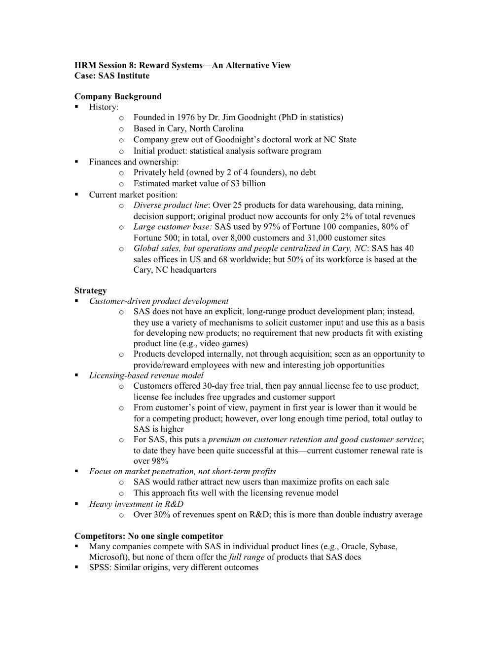 HRM Session 8: Reward Systems an Alternative View