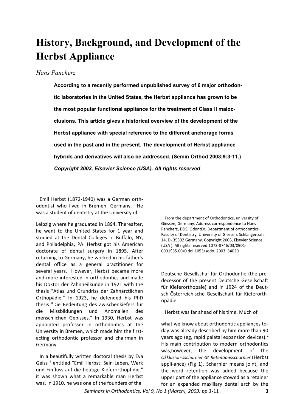 History, Background, and Development of the Herbst Appliance