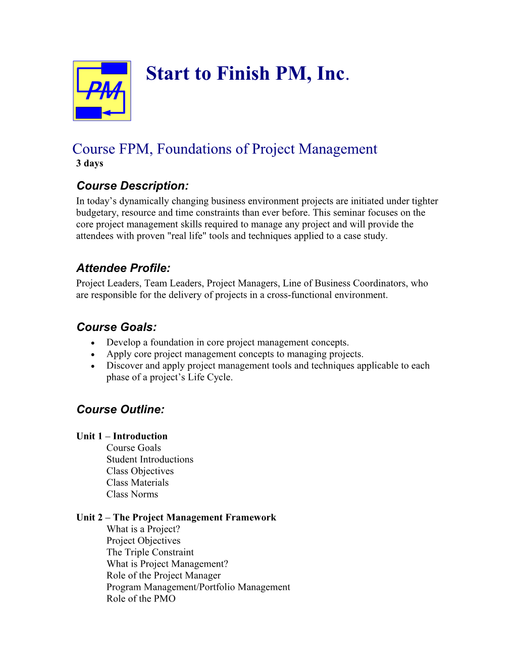 Foundations of Project Management