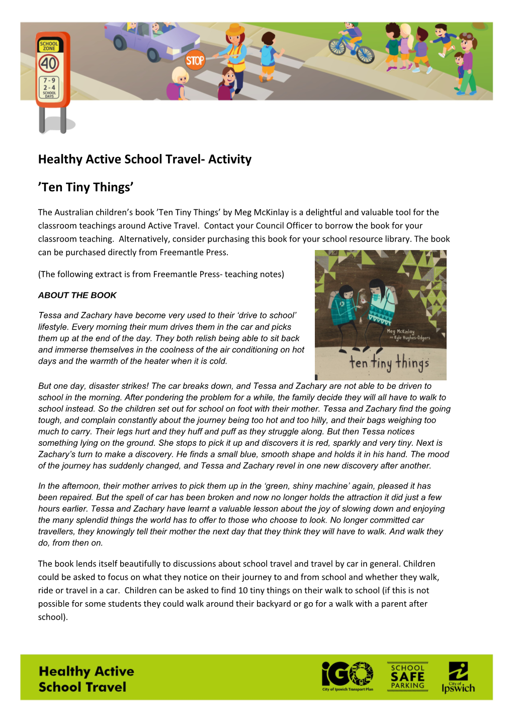 Healthy Active School Travel- Activity