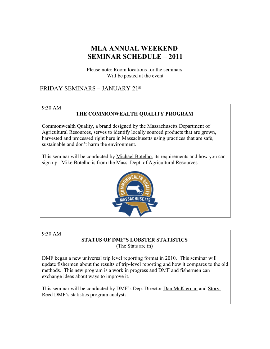 Mla Annual Weekend