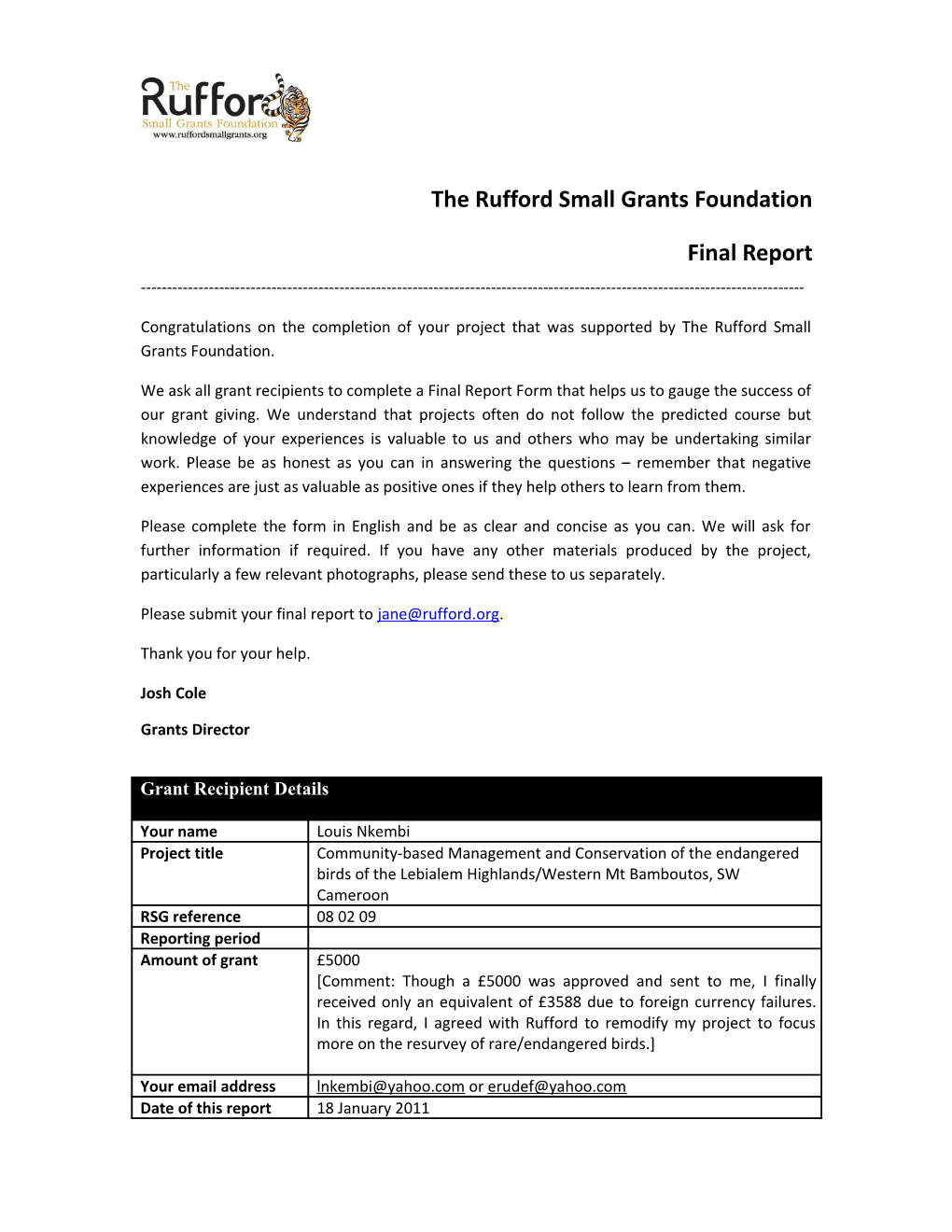 The Rufford Small Grants Foundation s6