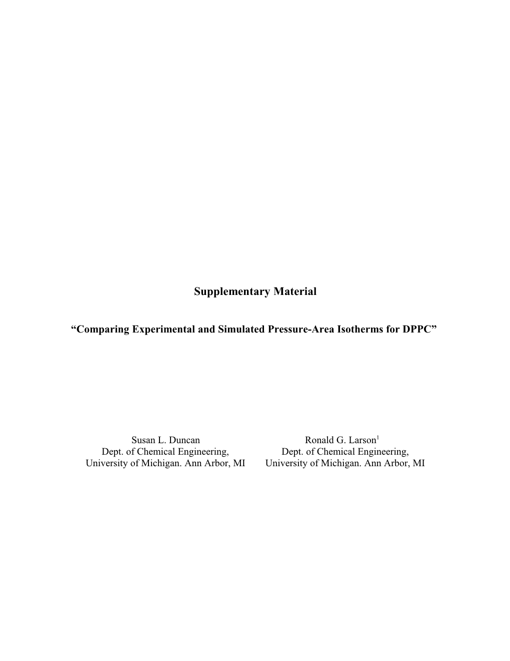 There Are Many Studies Containing Experimental Pressure Area Isotherms for Pure DPPC (Tabak