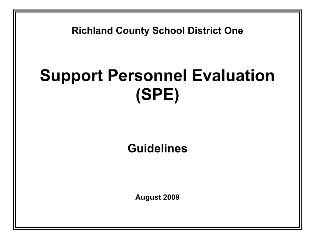 Section 1: Performance Evaluation Guidelines