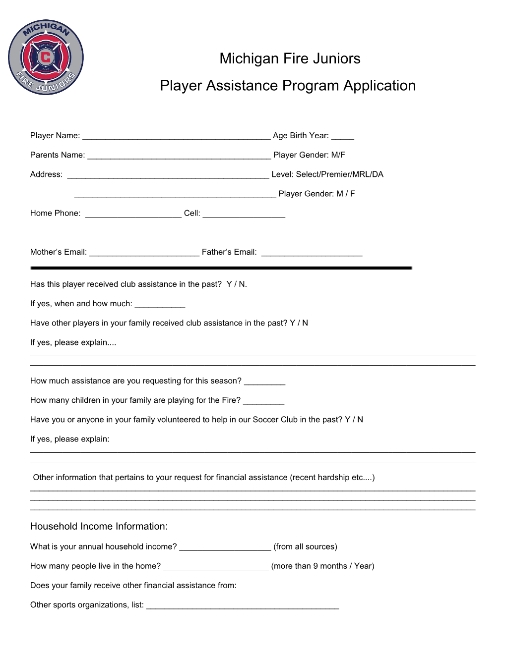 Player Assistance Program Application