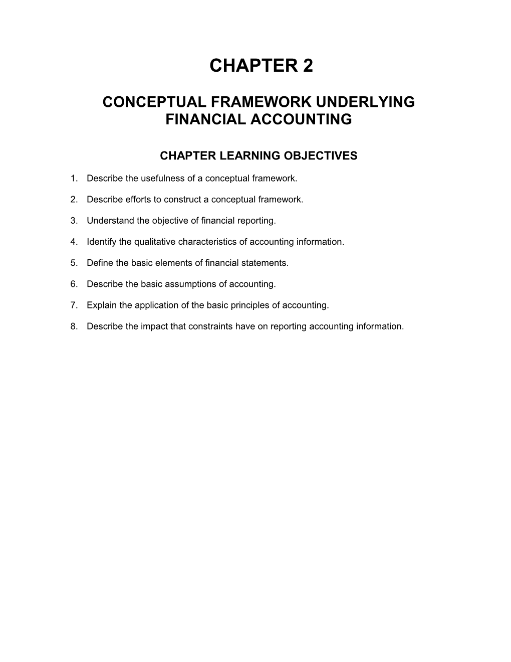 Conceptual Framework Underlying Financial Accounting