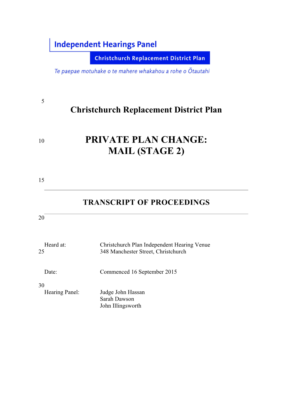 Christchurch Replacement District Plan