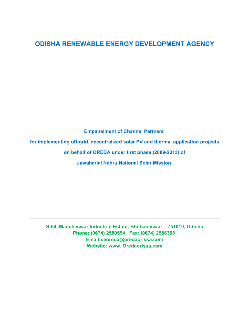 Odisha Renewable Energy Development Agency