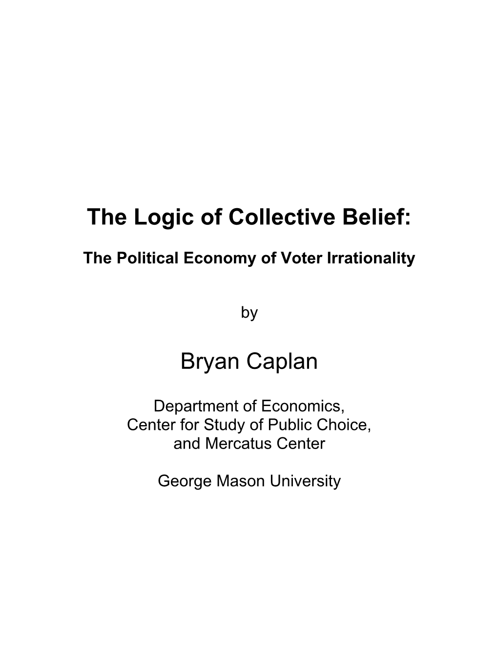 The Logic of Collective Belief